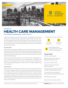 health care management master’s in for working professionals in new york city
