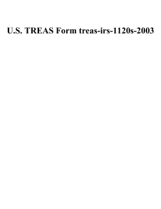U.S. TREAS Form treas-irs-1120s-2003