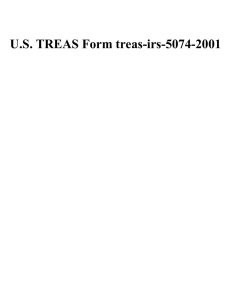 U.S. TREAS Form treas-irs-5074-2001
