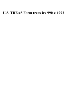 U.S. TREAS Form treas-irs-990-c-1992