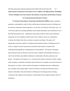 WMU Intensive Recruitment, Preparation and Retention Project, OSERS, CFDA 84.325H,... Page  1