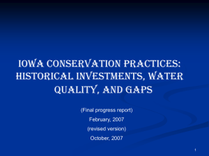 Iowa Conservation Practices: Historical Investments, Water Quality, and Gaps (Final progress report)