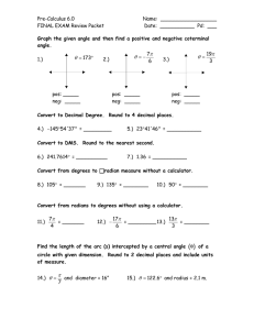 Pre-Calculus 6.0  Name:  __________________ FINAL EXAM Review Packet