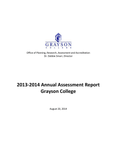 2013-2014 Annual Assessment Report Grayson College