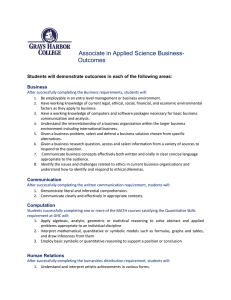 Associate in Applied Science Business-  Outcomes