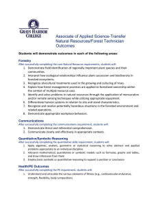 Associate of Applied Science-Transfer Natural Resources/Forest Technician Outcomes