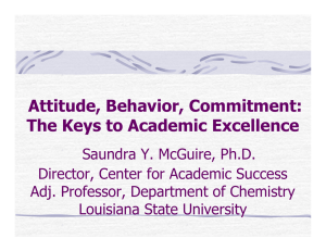Attitude, Behavior, Commitment: The Keys to Academic Excellence