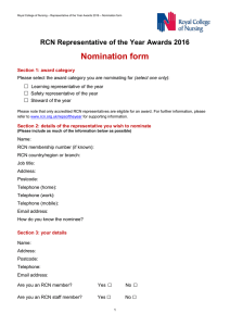 Nomination form RCN Representative of the Year Awards 2016  □