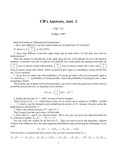 CB’s Answers, Asst. 2 CSC 172 8 Sept. 1997