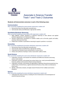 Associate in Science-Transfer  Track 1 and Track 2 Outcomes