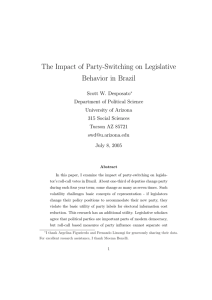 The Impact of Party-Switching on Legislative Behavior in Brazil