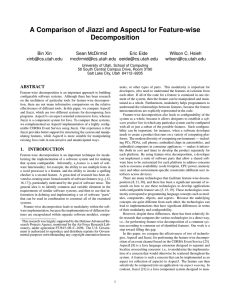 A Comparison of Jiazzi and AspectJ for Feature-wise Decomposition