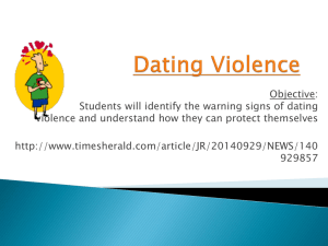 Objective: Students will identify the warning signs of dating