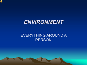 ENVIRONMENT EVERYTHING AROUND A PERSON