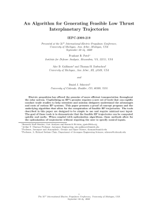 An Algorithm for Generating Feasible Low Thrust Interplanetary Trajectories IEPC-2009-219