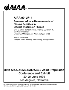Resonance-Probe Measurements of Plasma Densities in Electric-Propulsion Plumes