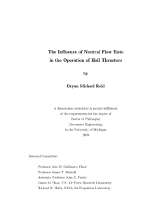 The Influence of Neutral Flow Rate by Bryan Michael Reid
