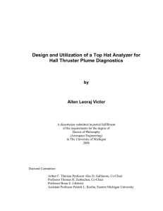 Design and Utilization of a Top Hat Analyzer for by