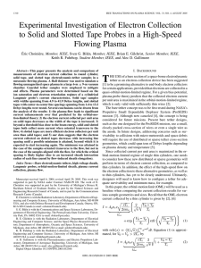 Experimental Investigation of Electron Collection Flowing Plasma
