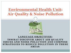 Environmental Health Unit: Air Quality &amp; Noise Pollution