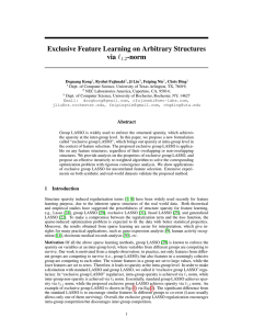 Exclusive Feature Learning on Arbitrary Structures via ` -norm 1,2