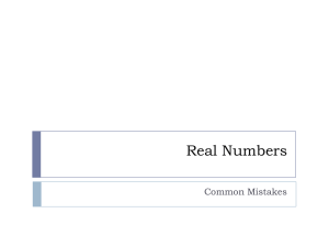 Real Numbers Common Mistakes