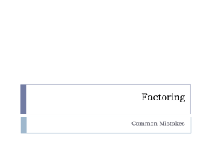 Factoring Common Mistakes