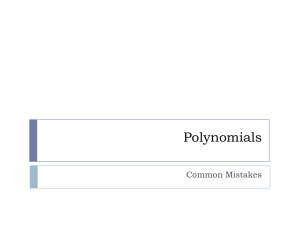 Polynomials Common Mistakes