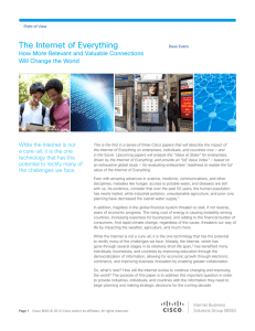 The Internet of Everything How More Relevant and Valuable Connections
