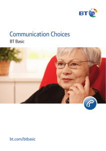 Communication Choices BT Basic bt.com/btbasic