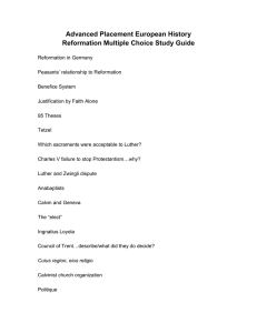 Advanced Placement European History Reformation Multiple Choice Study Guide