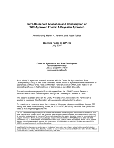 Intra-Household Allocation and Consumption of WIC-Approved Foods: A Bayesian Approach July 2007