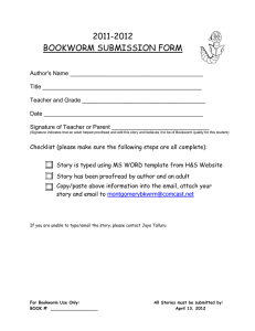 BOOKWORM SUBMISSION FORM