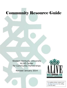 Community Resource Guide  Western Kentucky University ALIVE Center