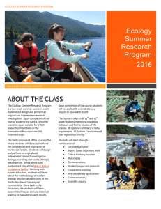 Ecology Summer Research Program
