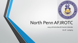 North Penn AFJROTC 2015-16 Activities &amp; Events Calendar As of:  11/09/15