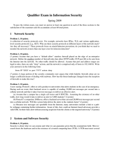 Qualifier Exam in Information Security Spring 2009
