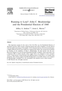 Running to Lose?: John C. Breckinridge Jeﬀery A. Jenkins