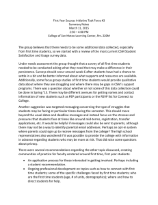 First Year Success Initiative Task Force #3 Summary Notes March 11, 2015