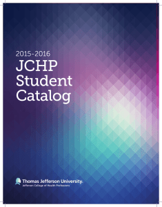 JCHP Student Catalog 2015-2016