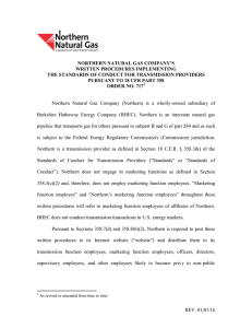 NORTHERN NATURAL GAS COMPANY’S WRITTEN PROCEDURES IMPLEMENTING