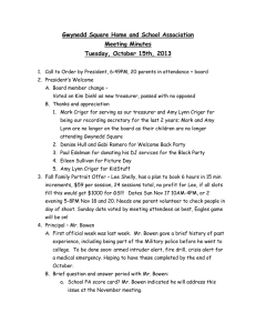 Gwynedd Square Home and School Association Meeting Minutes Tuesday, October 15th, 2013