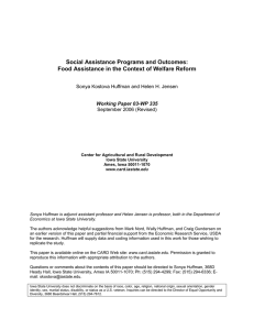 Social Assistance Programs and Outcomes: September 2006 (Revised)