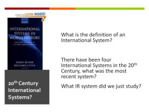What is the definition of an International System? There have been four