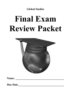 Final Exam Review Packet Global Studies