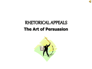 RHETORICAL APPEALS The Art of Persuasion