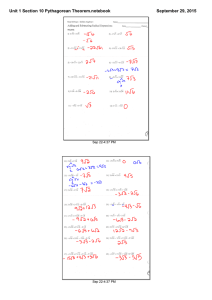Unit 1 Section 10 Pythagorean Theorem.notebook September 29, 2015 Sep 22­4:37 PM