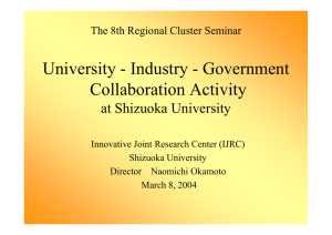 University - Industry - Government Collaboration Activity at Shizuoka University