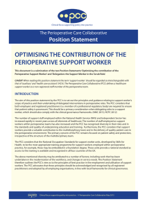 OPTIMISING THE CONTRIBUTION OF THE PERIOPERATIVE SUPPORT WORKER Position Statement