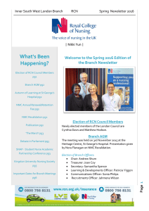 What's Been Happening? Welcome to the Spring 2016 Edition of the Branch Newsletter